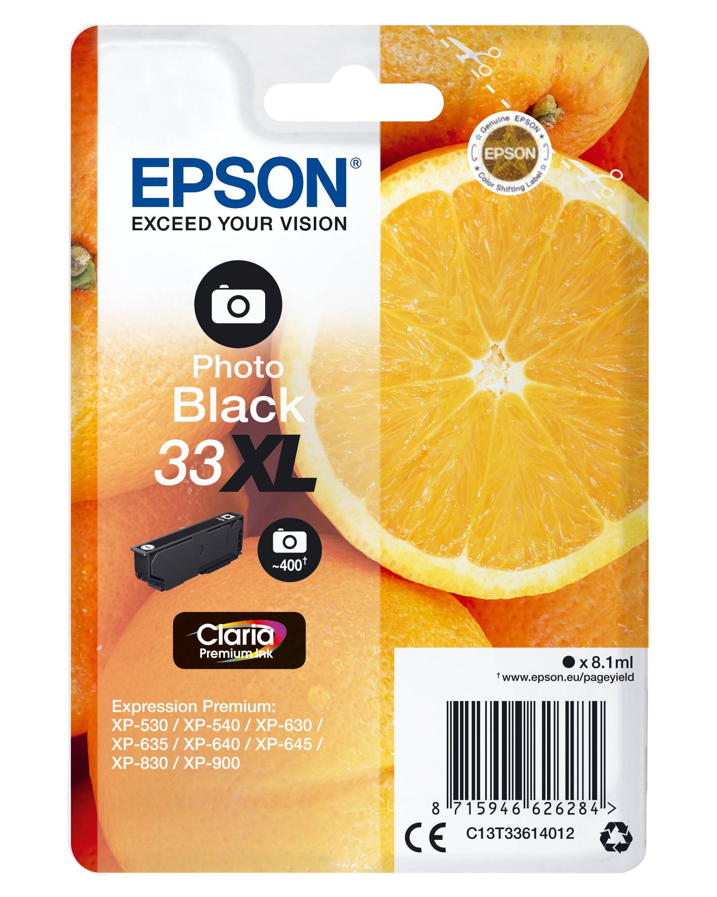 Epson 33XL - 8.1 ml - XL - Photo schwarz - Original