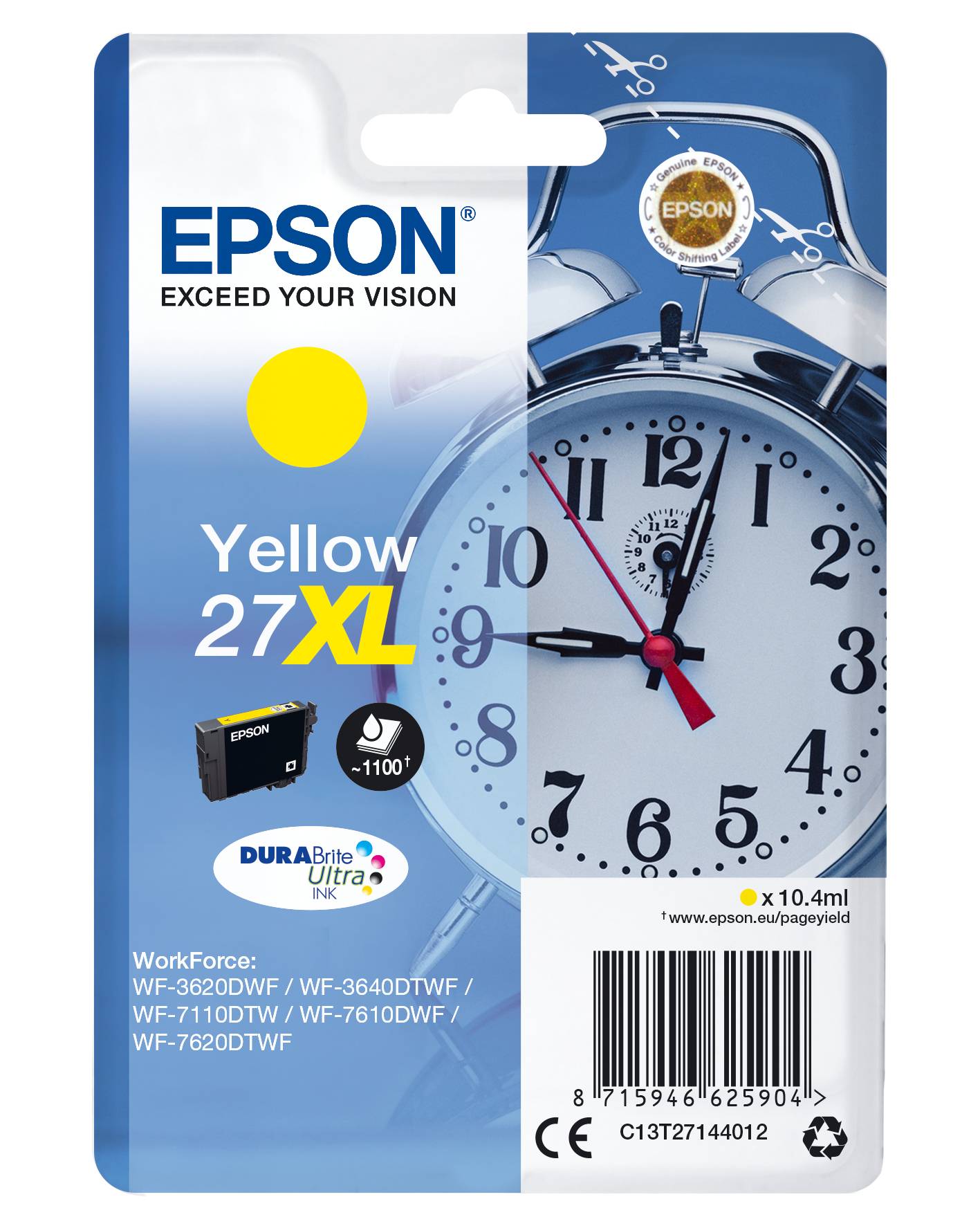 Epson 27XL - 10.4 ml - XL - Gelb - Original - Tintenpatrone