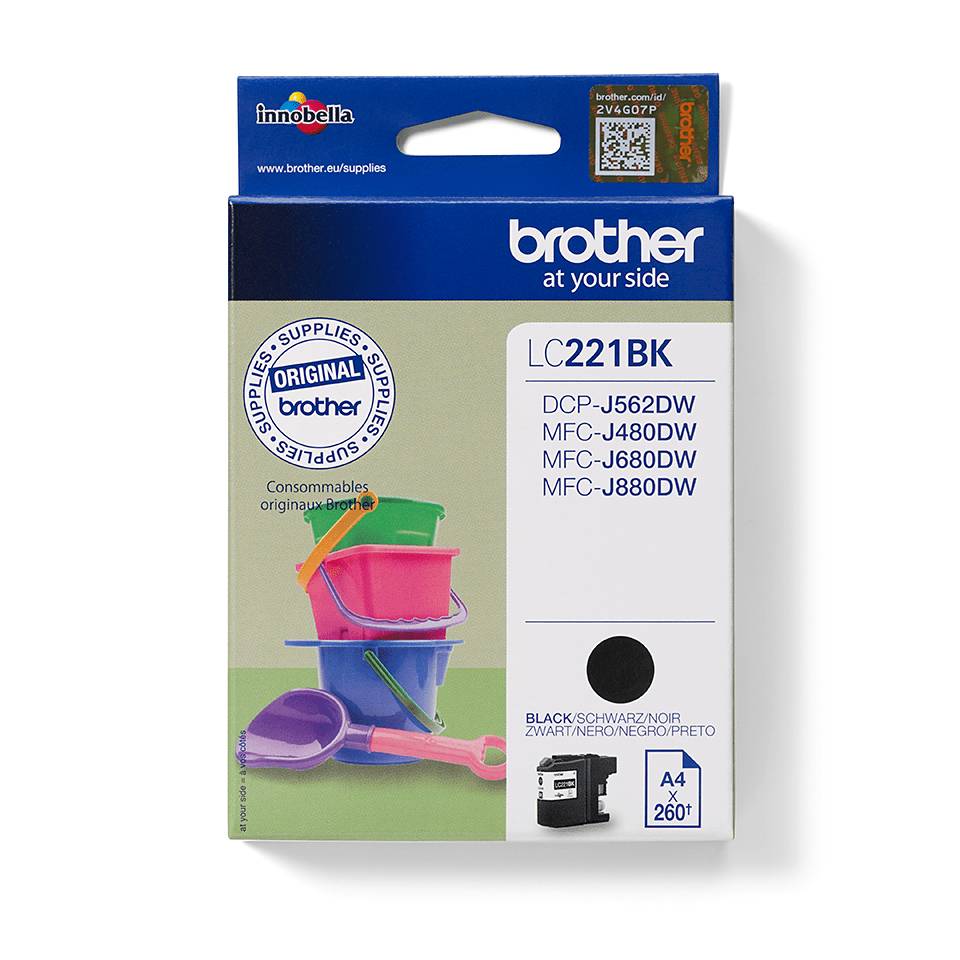 Brother LC221BK - Schwarz - original - Tintenpatrone