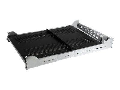 StarTech.com 2HE ausziehbarer belüfteter Fachboden für 19 Serverschrank mit Kabelführung / verstellbarer Montagetiefe bis 22,7 kg - Rack - Regal