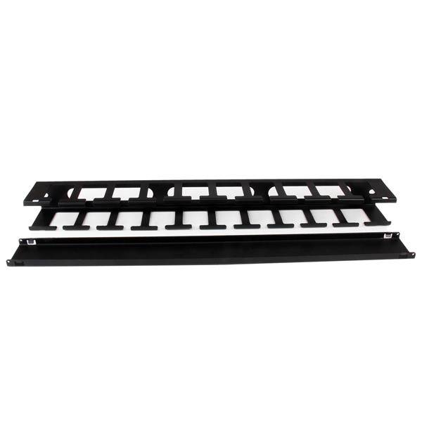 StarTech.com 1 HE 19 Rangierpanel / Kabelordner Kabelmanagement mit Abdeckung - Server Finger Kabelkanal - Kabelführungsplatte für Schaltschrank -