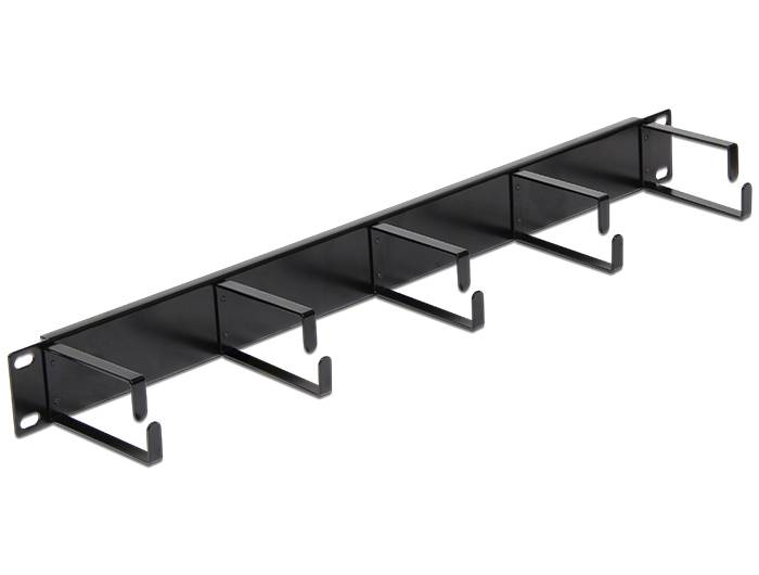 DeLOCK - Kabelmanagement - Jet Black, RAL 9005 - 1U - 48.3 cm (19"")