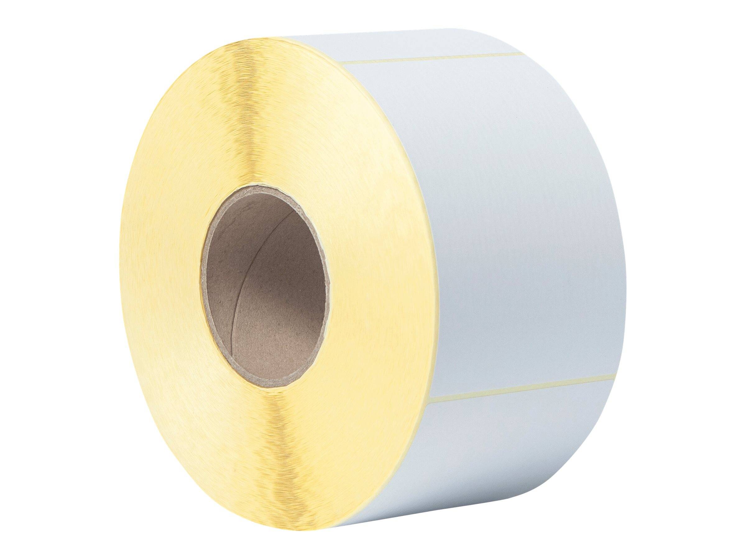 Eine große Rolle metallisch silbernes Klebeband mit einer goldfarbenen Vorderseite und Papierkern, isoliert auf weißem Hintergrund.