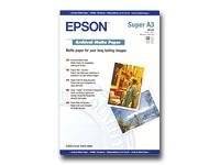 Epson Super A3 Hochwertiges Mattepapier-Packung mit einer Beispielfotografie auf der Vorderseite.