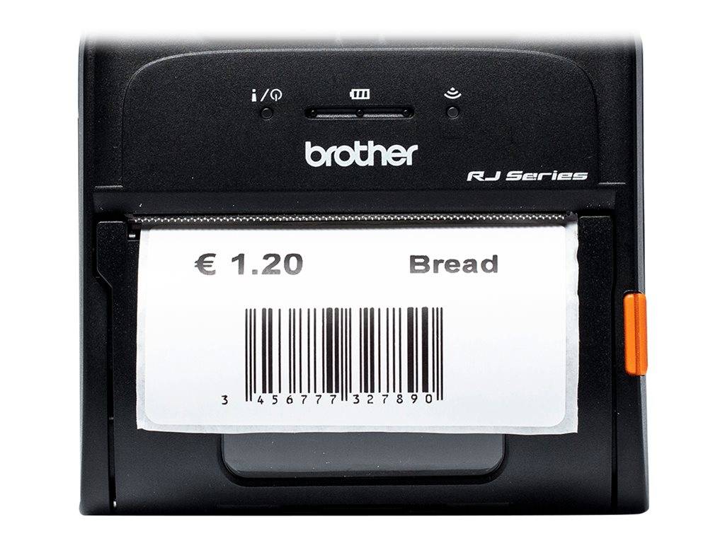 Brother-Etikettendrucker druckt ein Preisetikett für Brot und zeigt „€ 1,20