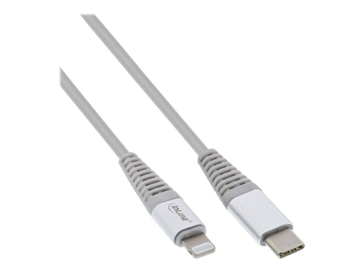 InLine - Lightning-Kabel - Lightning männlich bis USB-C männlich - 2 m - Silber - für Apple iPad/iPhone/iPod (Lightning)