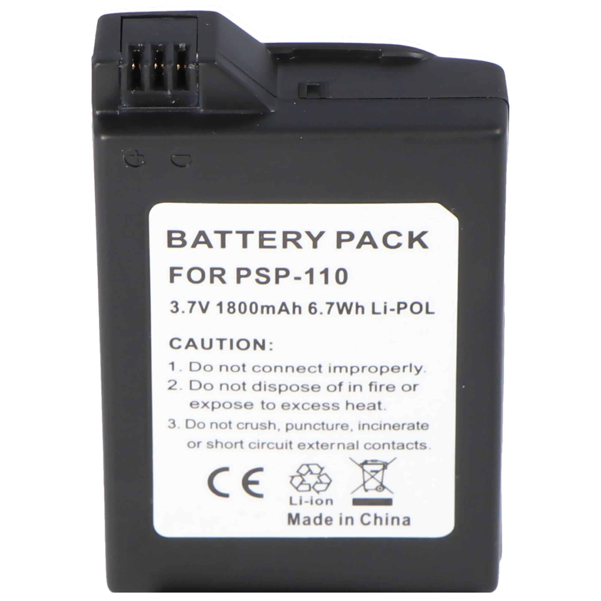 Li-Ion-Akku - 1600mAh (3.6V) - für Spielkonsole wie Sony PSP-110, PSP-280G