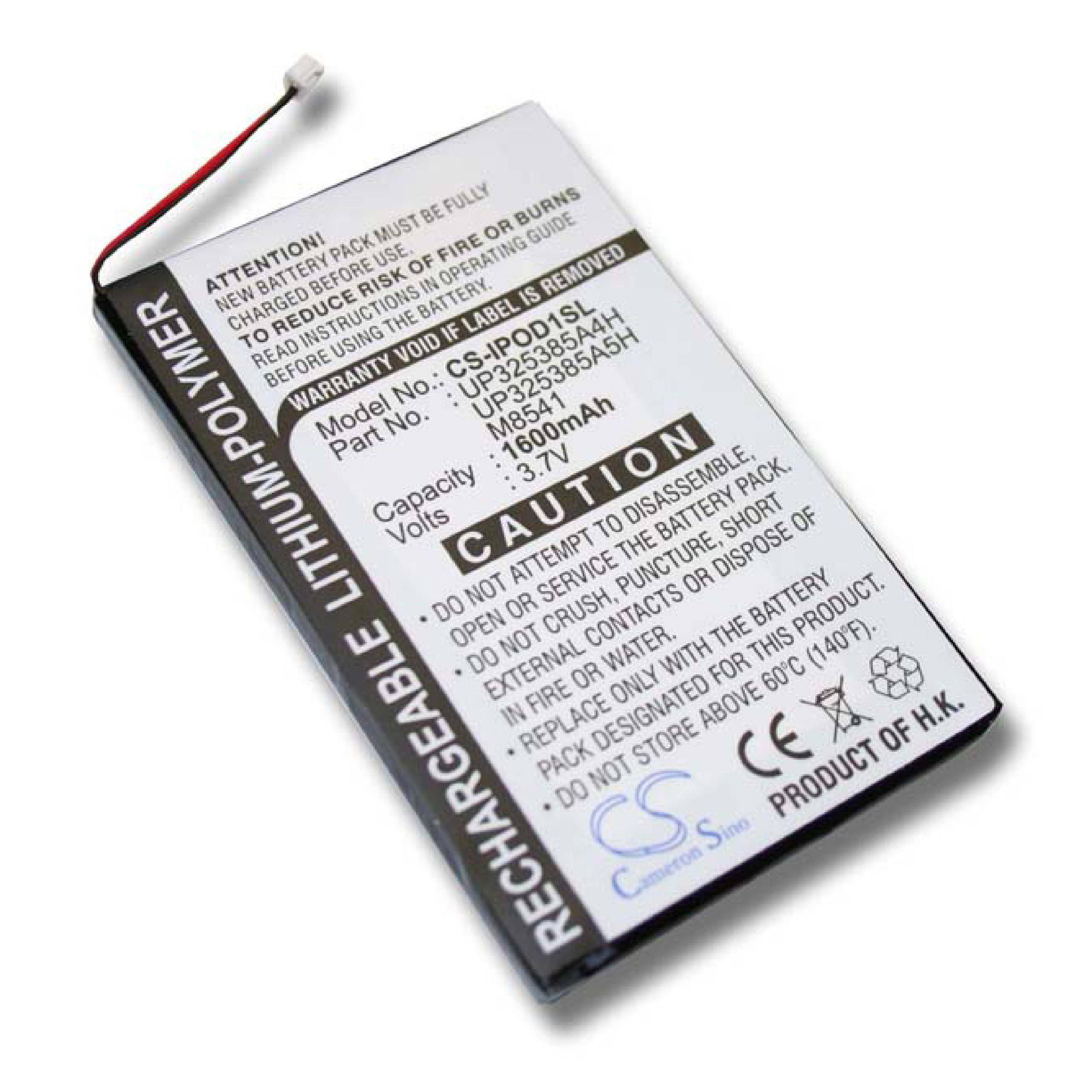 Li-Polymer-Akku - 1600mAh (3.7V) - für MP3-Player, Musik Player wie Apple P325385A4H, UP325385A4H
