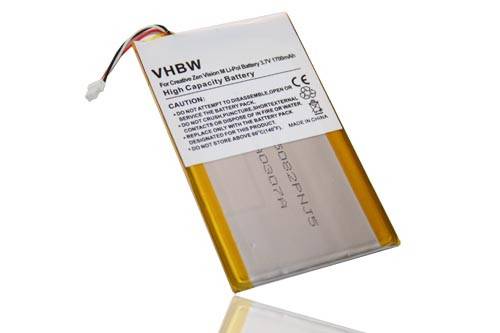 Li-Polymer-Akku - 1700mAh (3.7V) - für MP3-Player, Musik Player wie Creative Labs BA20603R79914, DVP-HD0003, LPCS285385