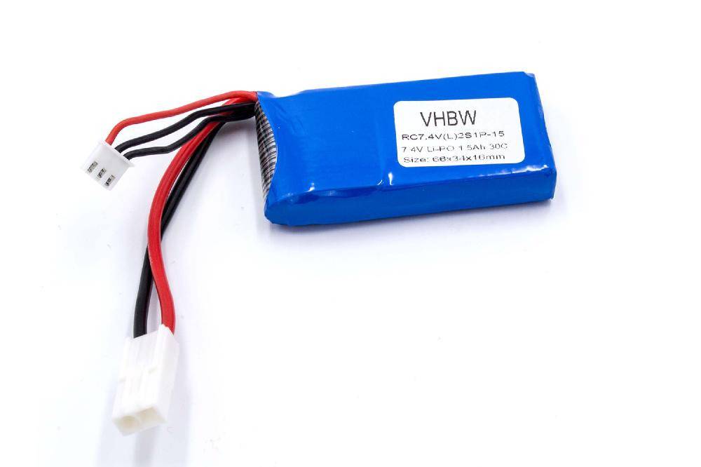 Li-Polymer-Akku - 1500mAh (7.4V) - für Modellbau wie Revell 24128, 44140