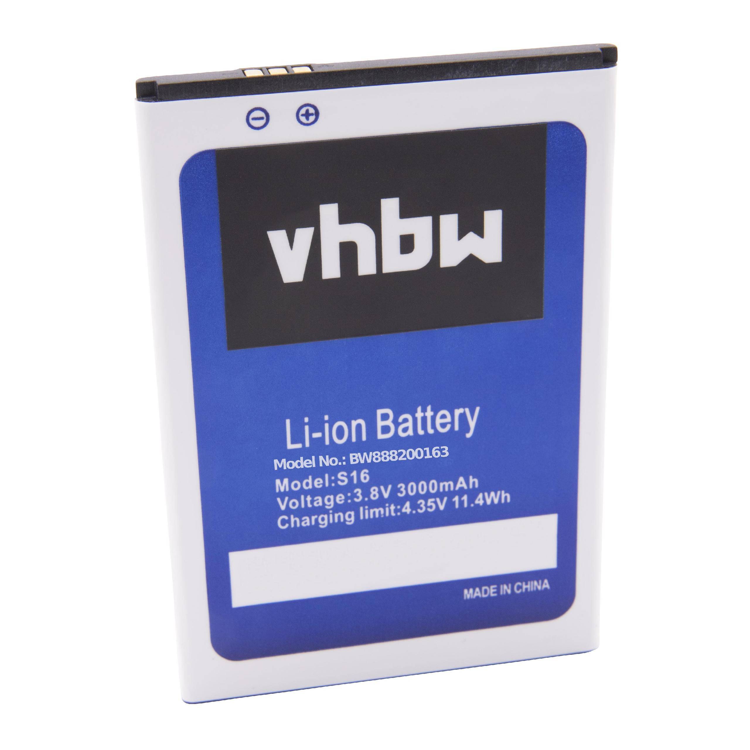 Li-Ion-Akku - 3000mAh (3.8V) für Handy, Smartphone, Telefon wie HomTom S16