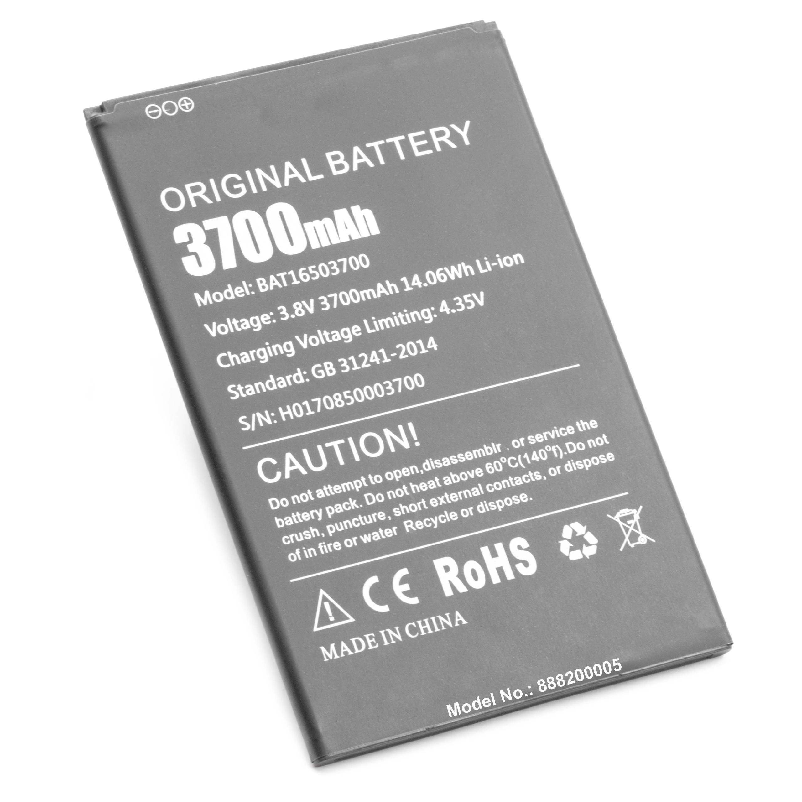 Li-Ion-Akku - 3700mAh (3.8V) für Handy, Smartphone, Telefon wie Doogee BAT16503700