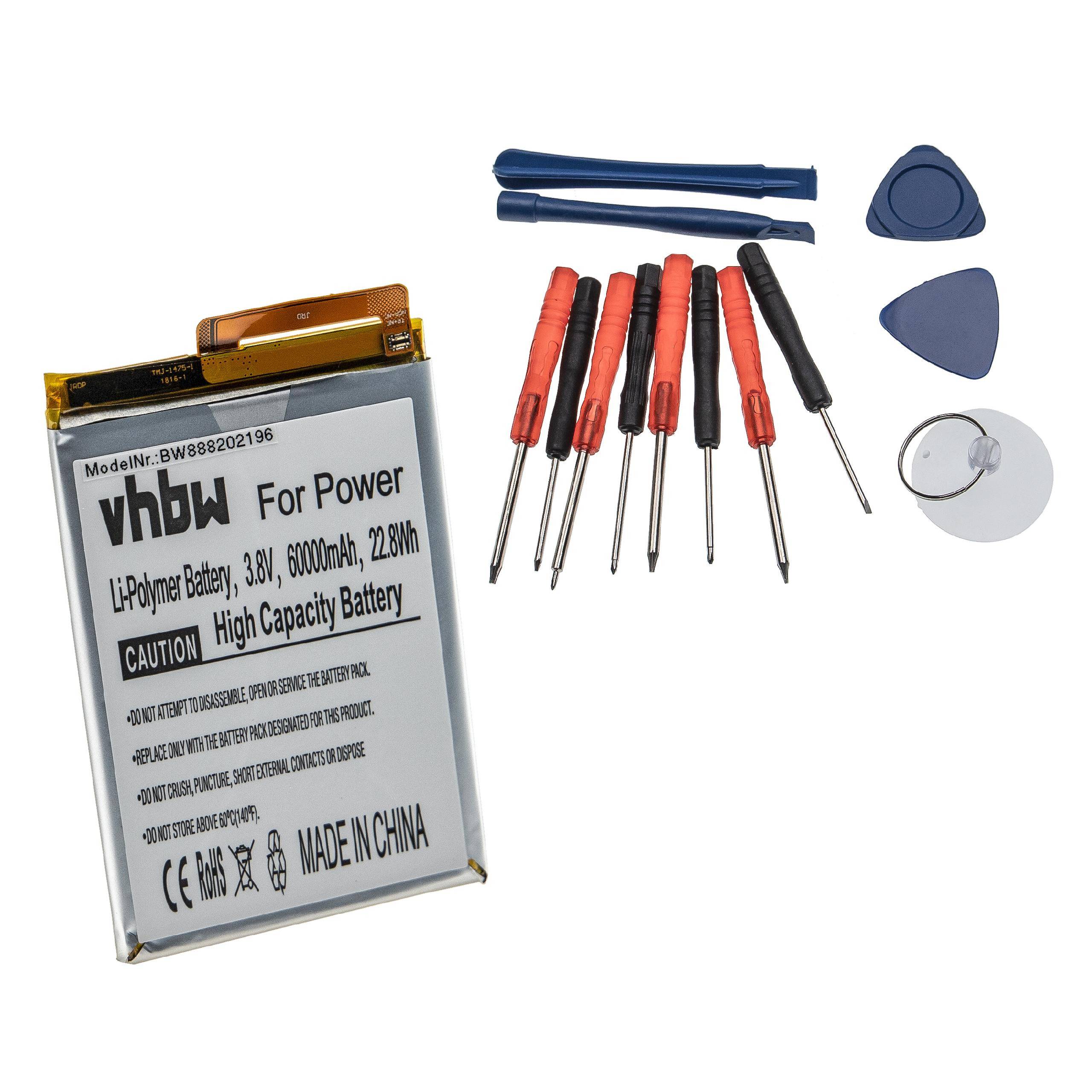 Li-Polymer-Akku inkl. Werkzeug - 6000mAh (3.8V) für Cubot Power Handy, Smartphone, Telefon wie CubotPower