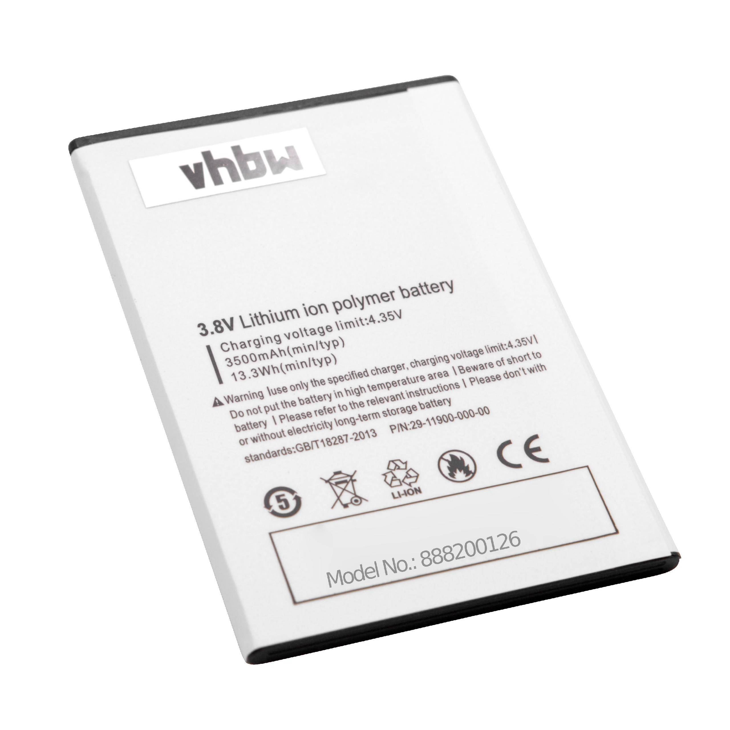 Li-Polymer-Akku - 3500mAh (3.8V) für Handy, Smartphone, Telefon wie Ulefone 29-11900-000-00