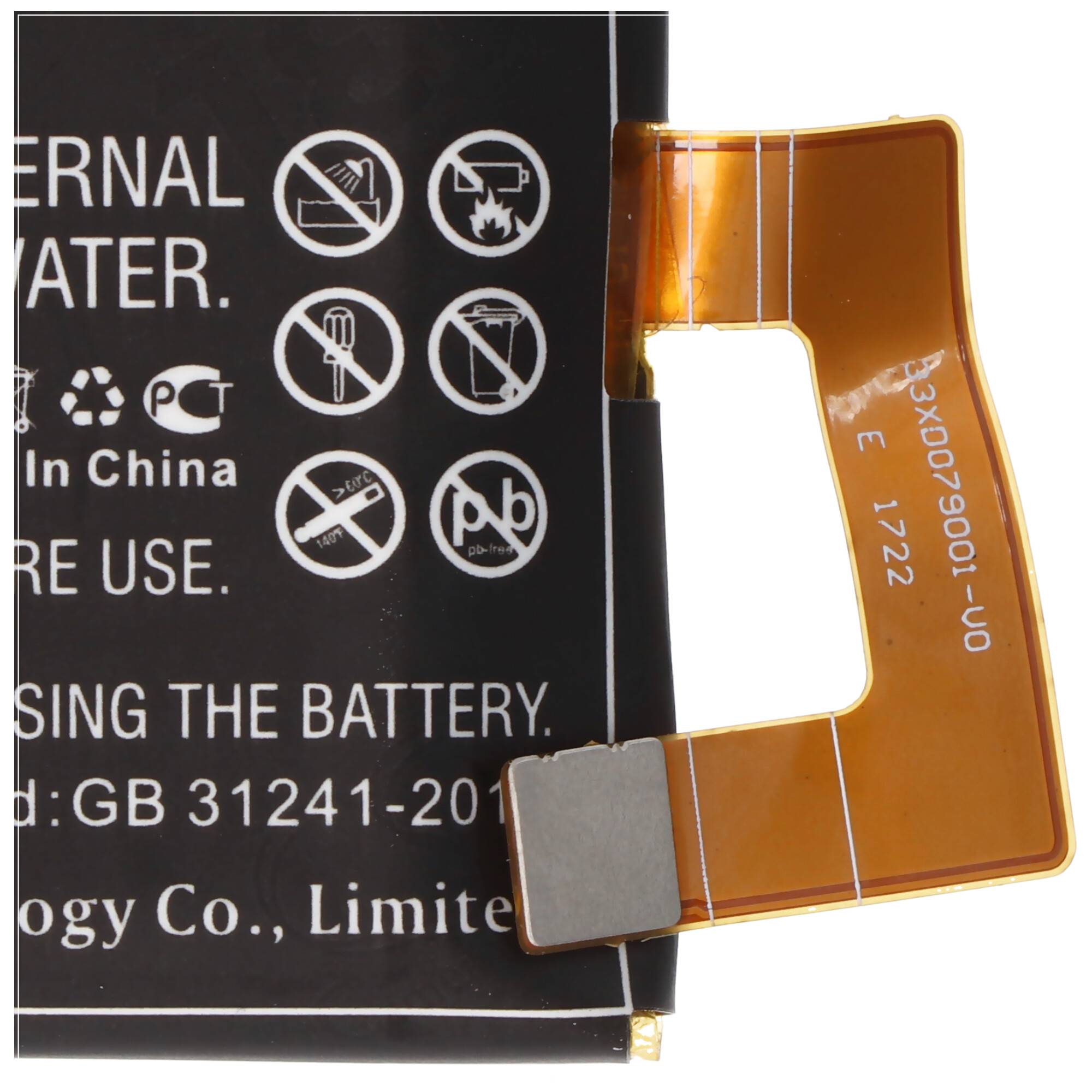 Li-Polymer-Akku 4400mAh, 3.85V für Handy CAT S41 Akkutyp Cat APP00223, Abmessungen ca. 67x57x7,9mm