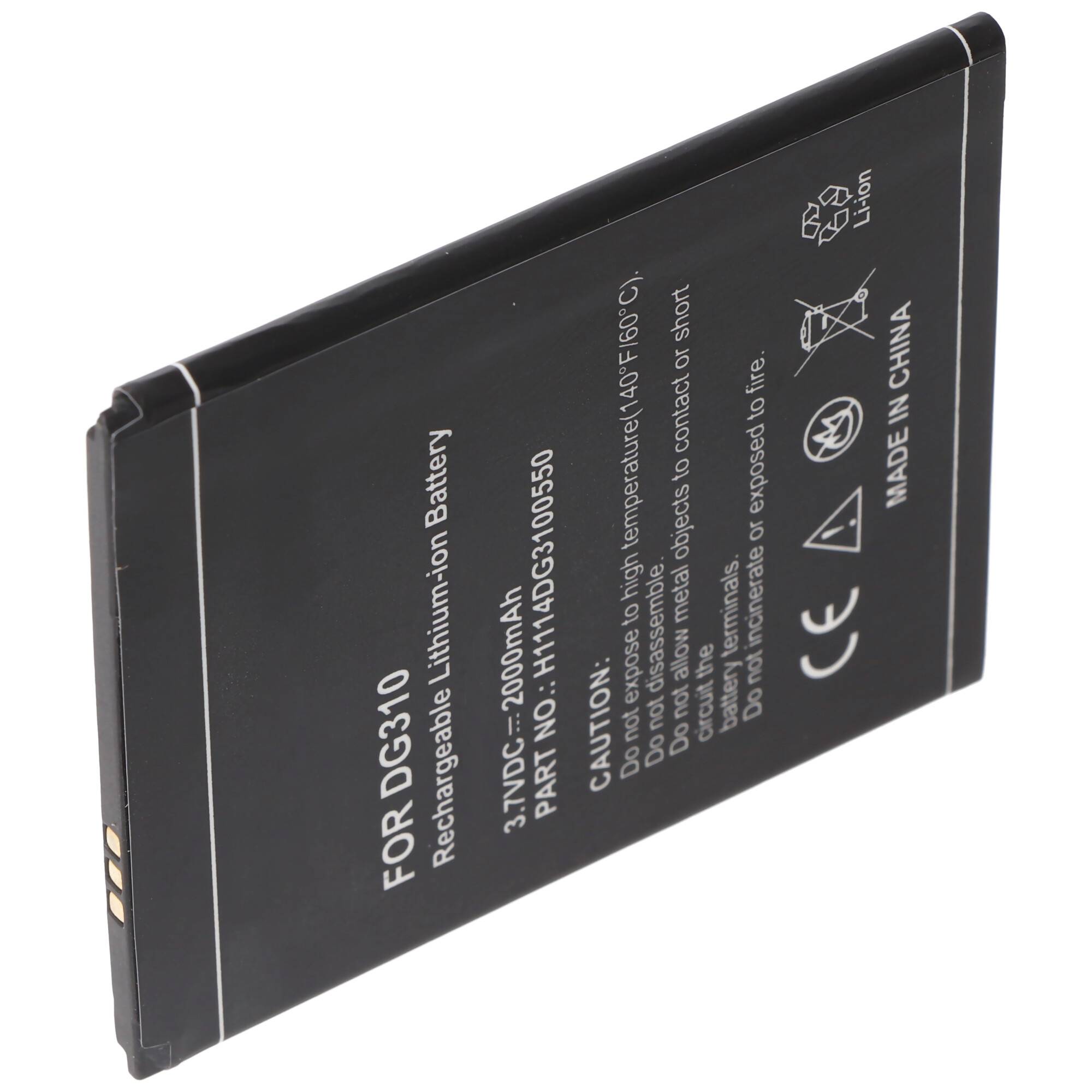 Akku passend für Doogee DG-310, Doogee Titans DG310, Doogee Voyager, 2H1114DG3100550, 2000mAh, 3.7V
