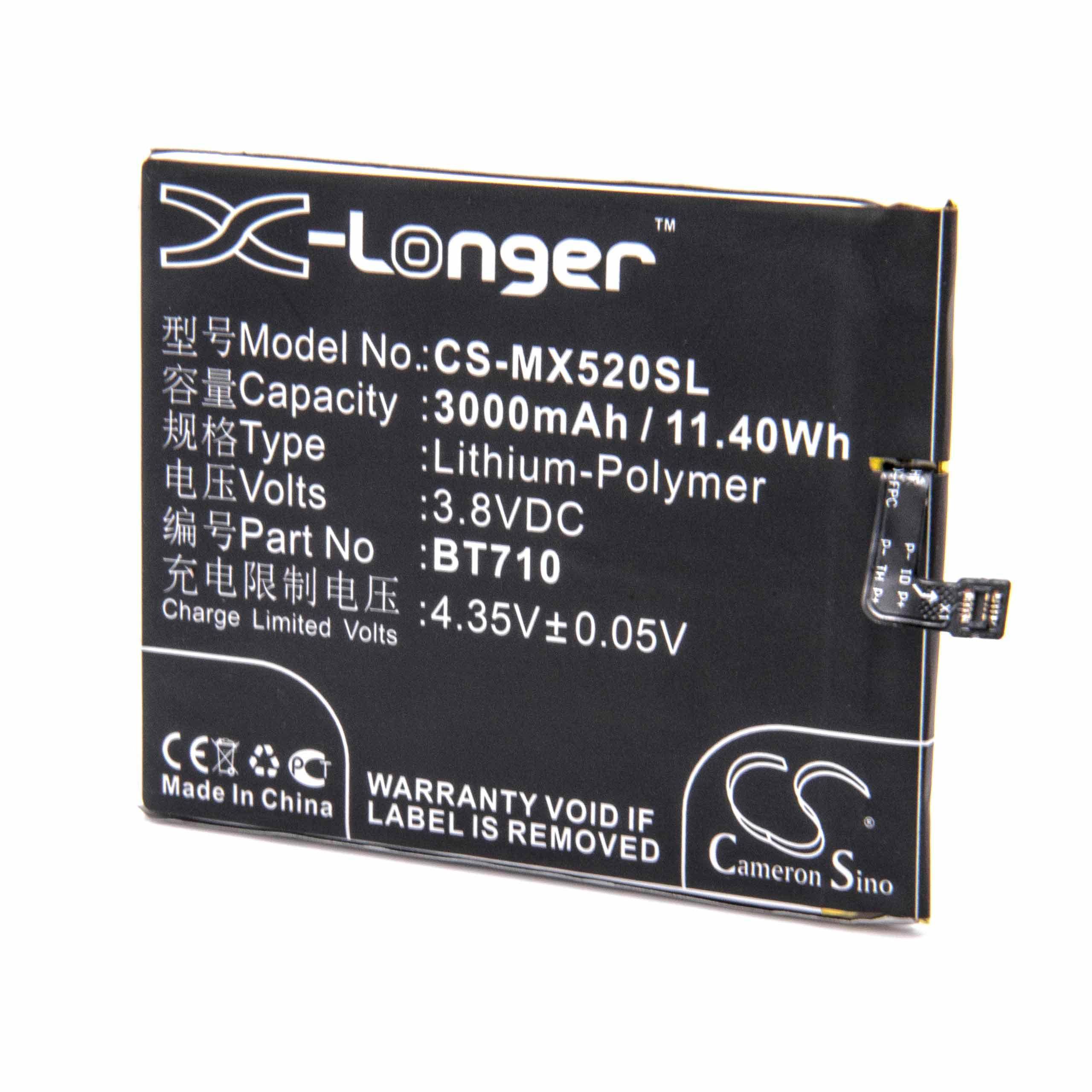 Li-Polymer-Akku - 3000mAh (3.8V) für Handy, Smartphone, Telefon wie Meizu BT710