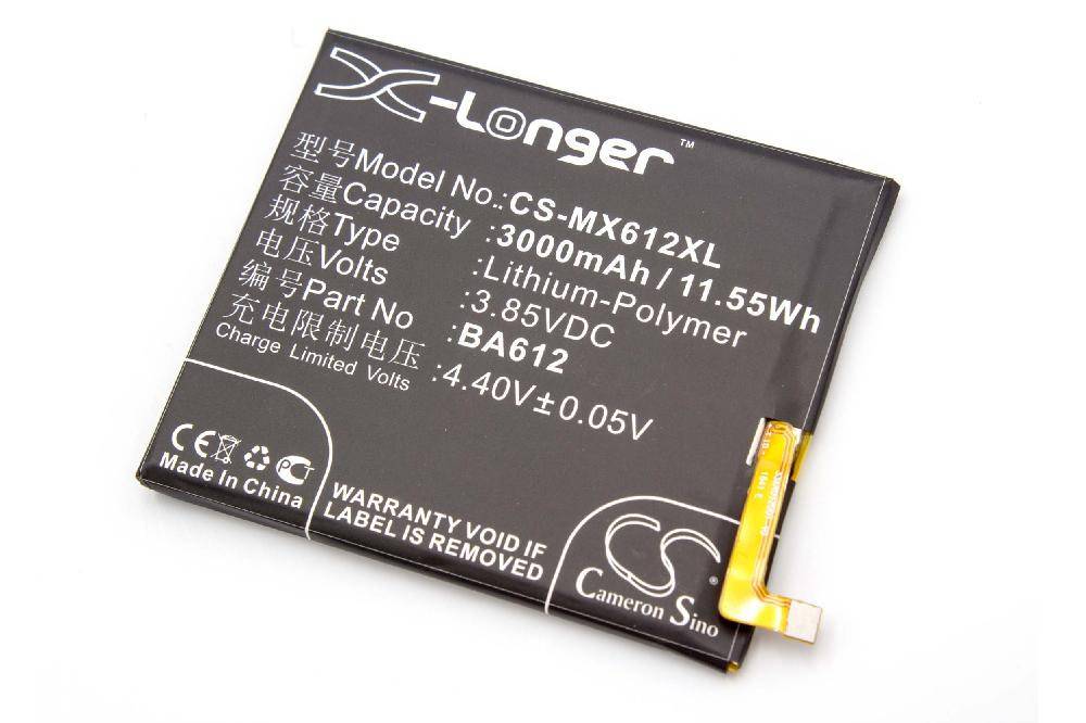 Li-Polymer-Akku - 3000mAh (3.85V) für Handy, Smartphone, Telefon wie Meizu BA612
