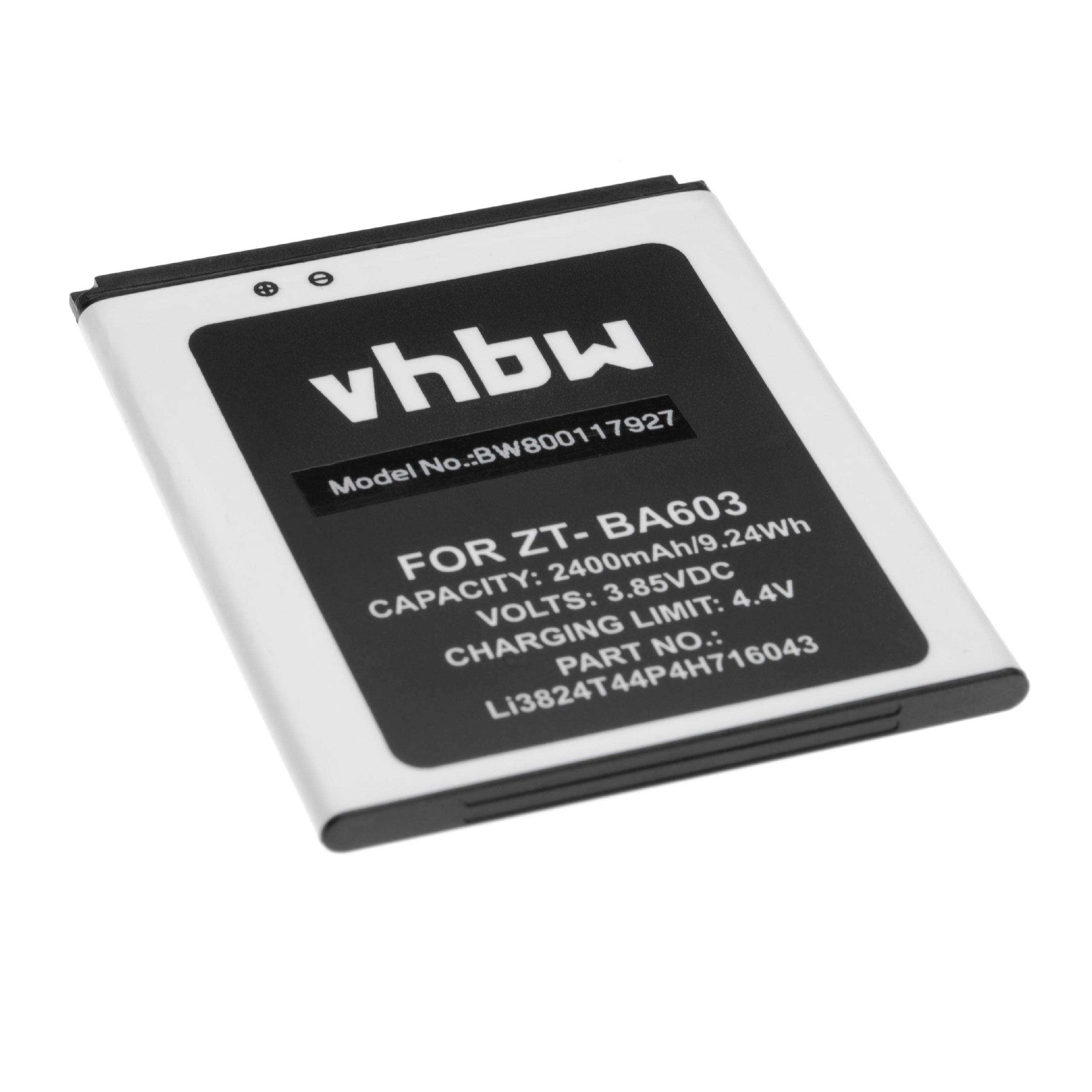 Li-Ion-Akku - 2400mAh (3.85V) für ZTE Blade A520, A603 (Dual SIM) Handy, Smartphone, Telefon wie ZTE Li3824T44P4H716043