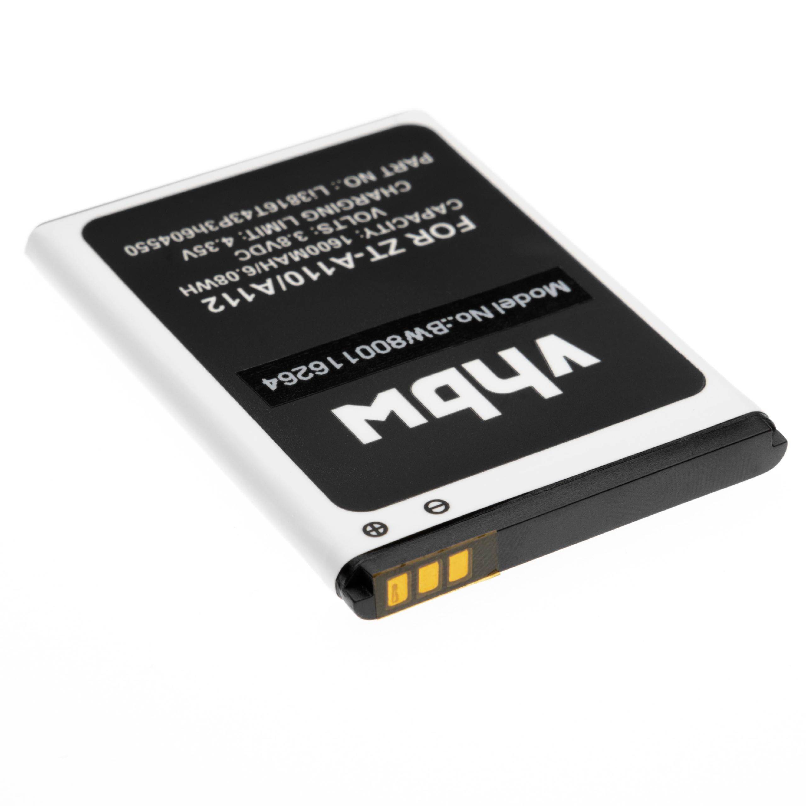 Li-Ion-Akku - 1600mAh (3.8V) für Handy, Smartphone, Telefon wie ZTE Li3715T42P3h604550