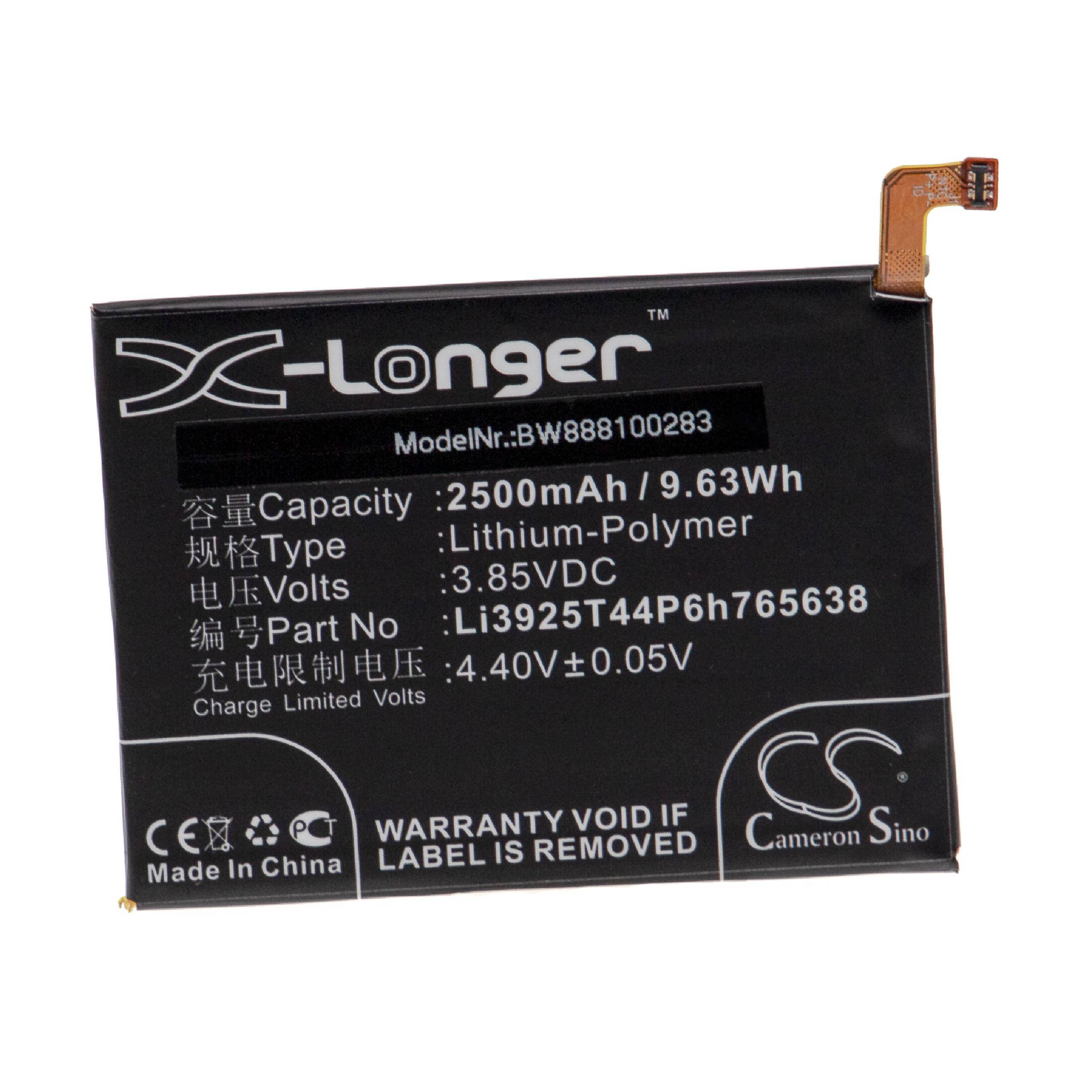 Li-Polymer-Akku - 2500mAh (3.85V) für Handy, Smartphone, Telefon wie ZTE Li3925T44P6h765638