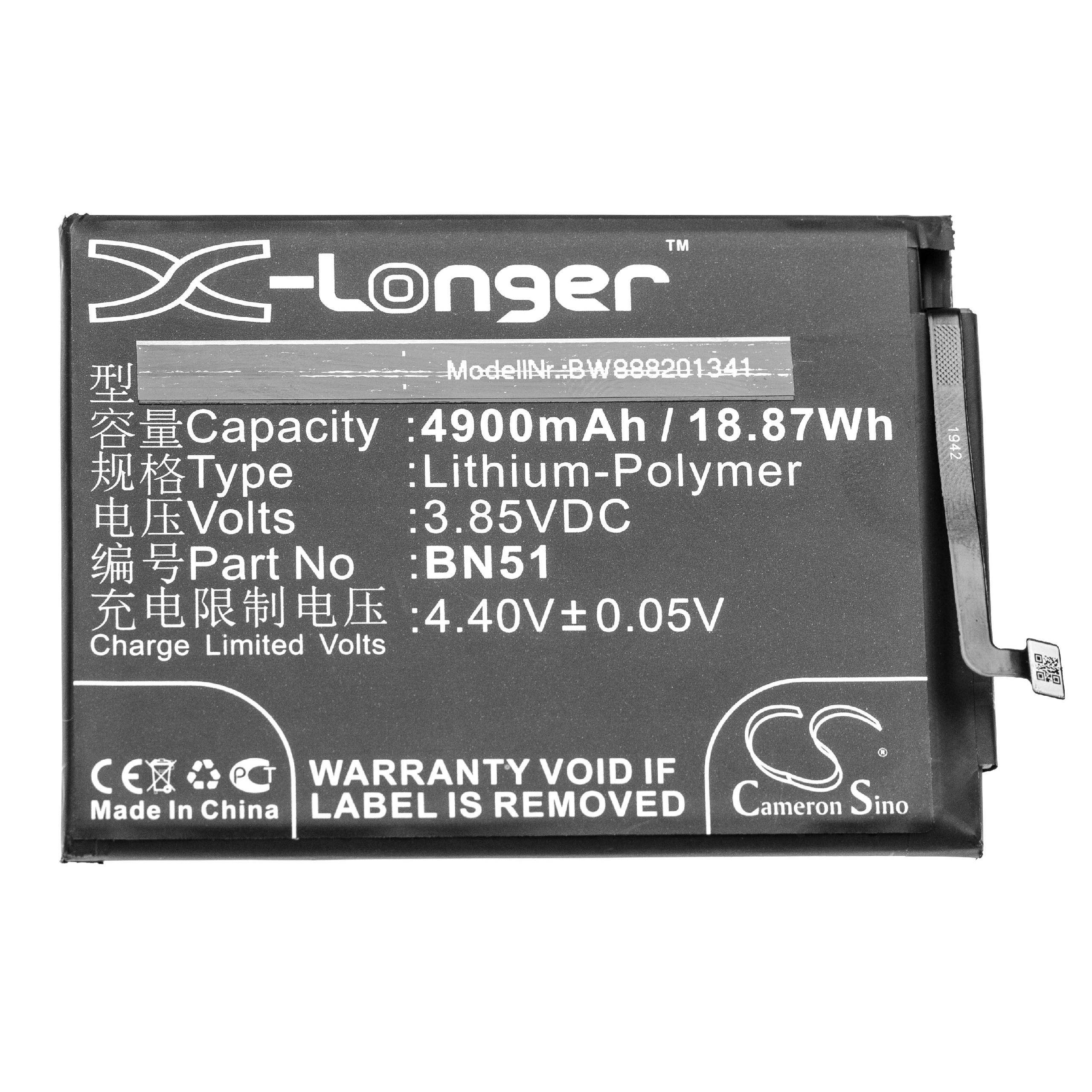 Li-Polymer-Akku - 4900mAh (3.85V) für Xiaomi Redmi 8, 8A u.a. Handy, Smartphone, Telefon wie Xiaomi BN51