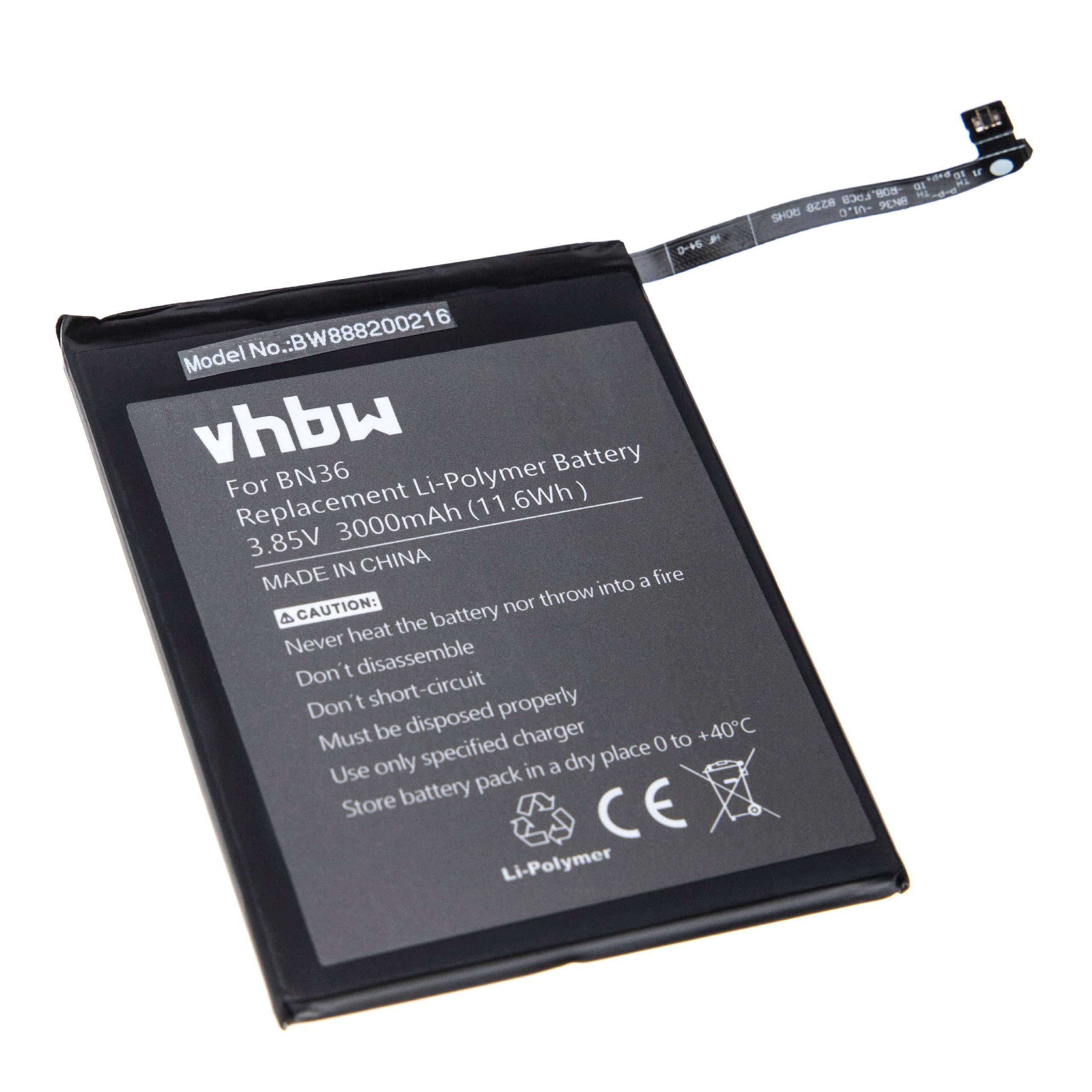 Li-Polymer-Akku - 3000mAh (3.85V) für Handy, Smartphone, Telefon wie Xiaomi BN36