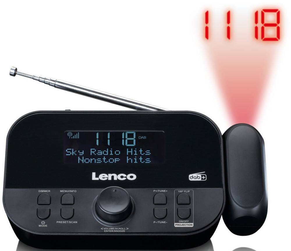 4 Stk. LENCO DAB+ Uhrenradio CR-615BK sw