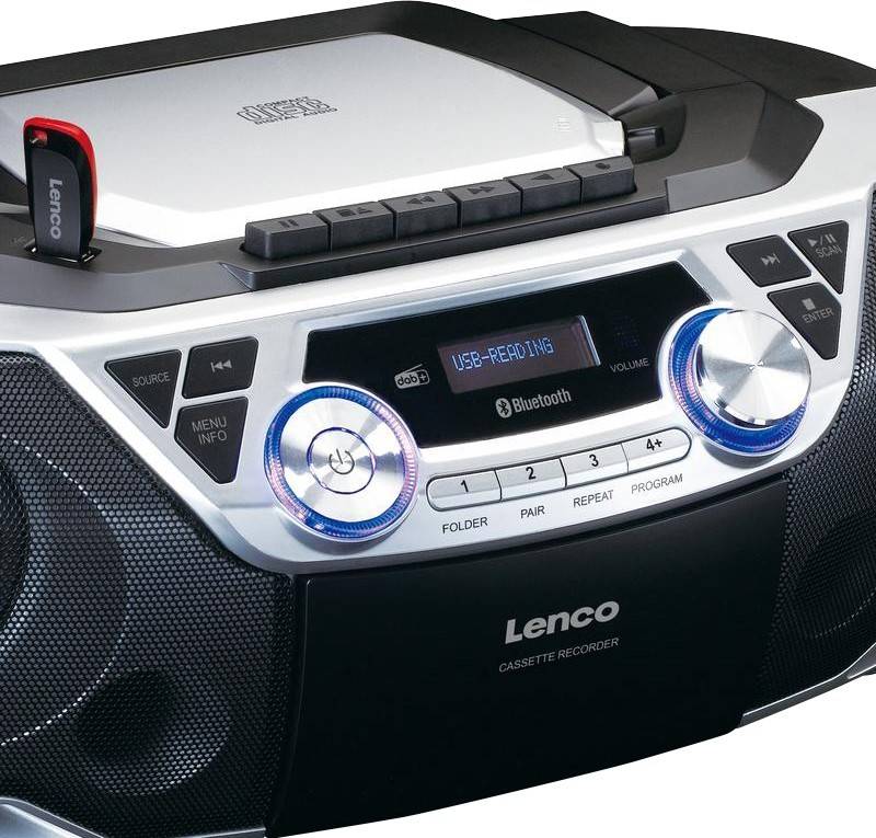 2 Stück LENCO DAB+Radio/CD/Kassette SCD-720SI Silver