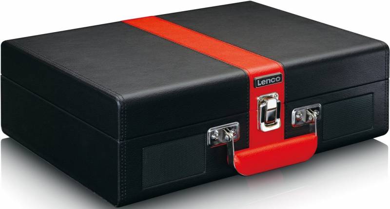 2 Stück Lenco Koffer-Plattenspieler TT-110 Black Red