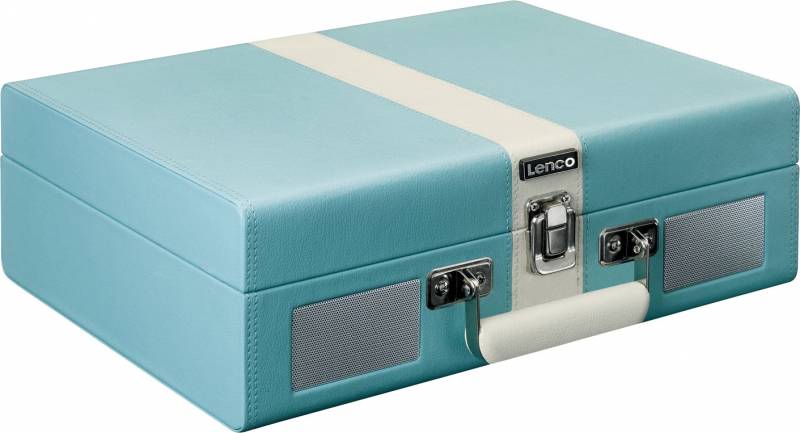2 Stück Lenco Koffer-Plattenspieler TT-110 Blue White