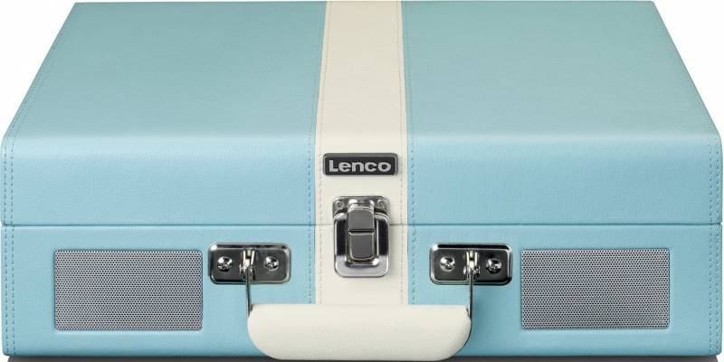 2 Stück Lenco Koffer-Plattenspieler TT-110 Blue White