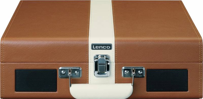 2 Stück Lenco Koffer-Plattenspieler TT-120BNWH Brown/Whi
