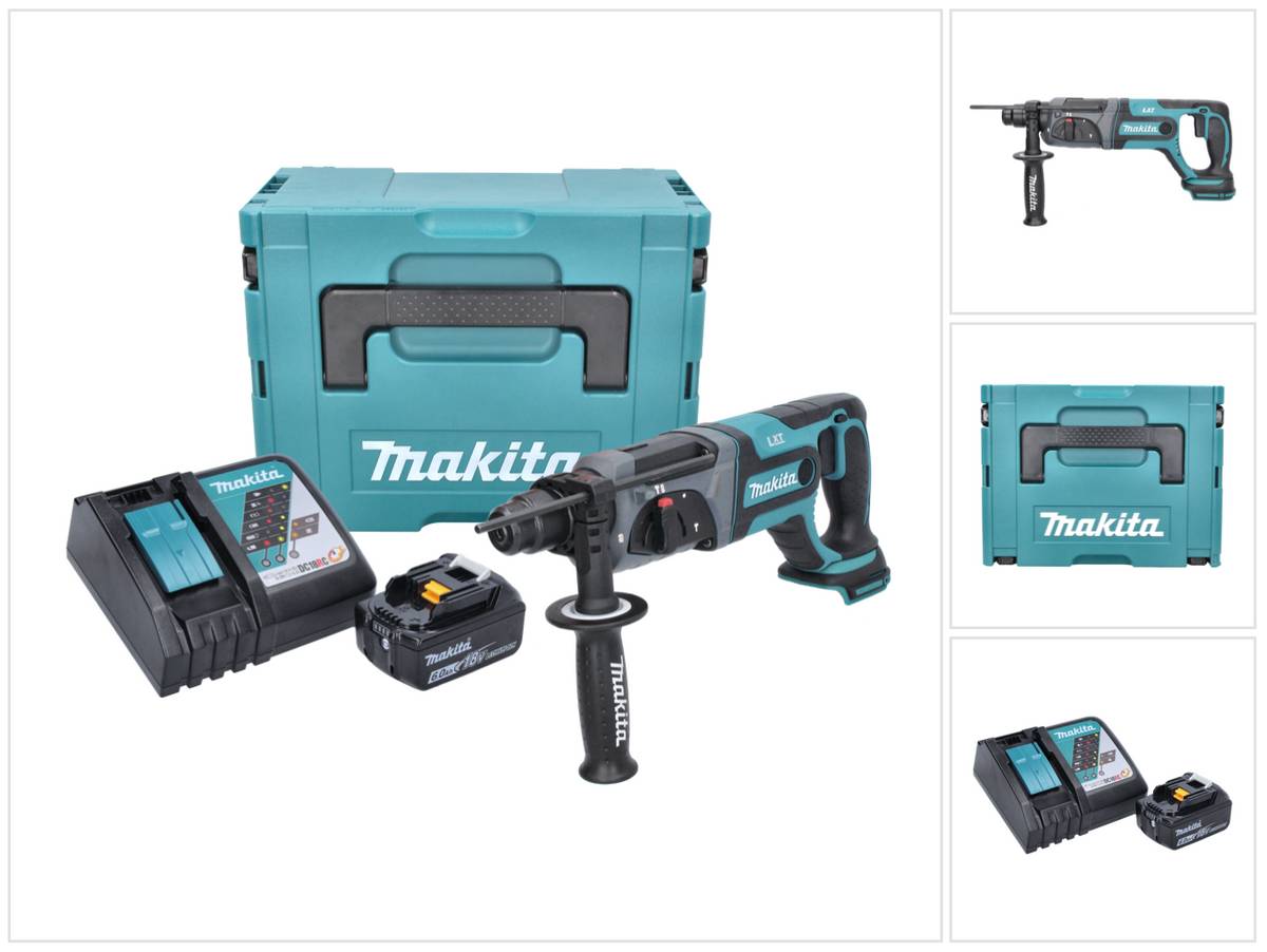 Makita DHR 241 RG1J Akku Bohrhammer 18 V 2,0 J SDS plus + 1x Akku 6,0 Ah + Ladegerät + Makpac