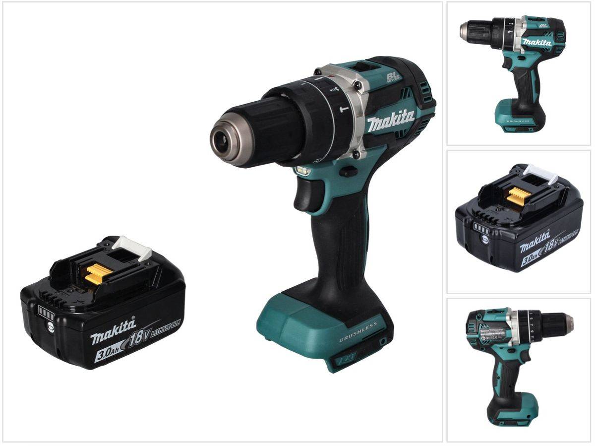 Makita DHP 484 F1 Akku Schlagbohrschrauber 18 V 54 Nm Brushless + 1x Akku 3,0 Ah - ohne Ladegerät