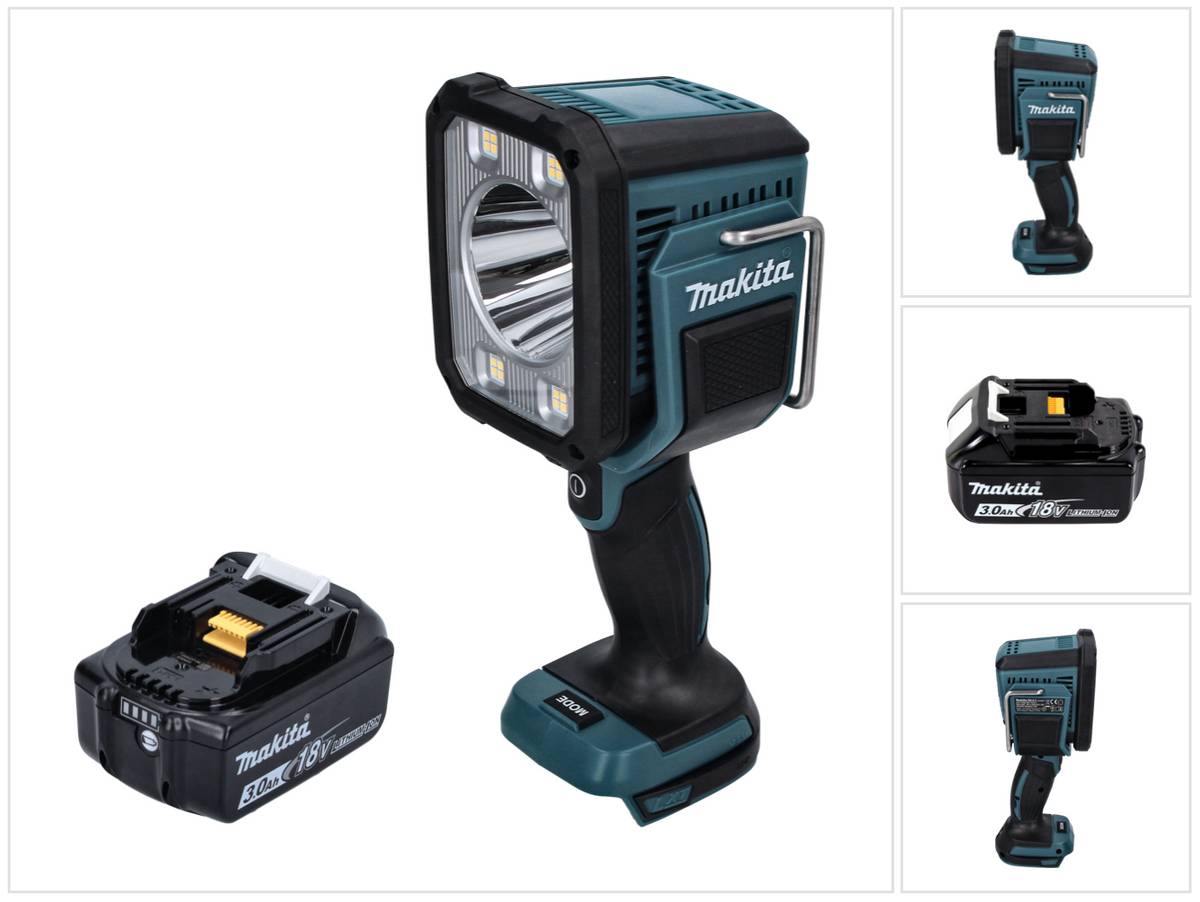 Makita DML 812 F1 Akku LED Handstrahler Taschen Lampe 18 V 1250 lm + 1x Akku 3,0 Ah - ohne Ladegerät
