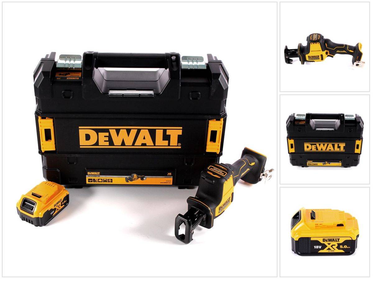 DeWalt DCS 369 NT Akku Säbelsäge 18 V + 1x Akku 5,0 Ah + TSTAK - ohne Ladegerät
