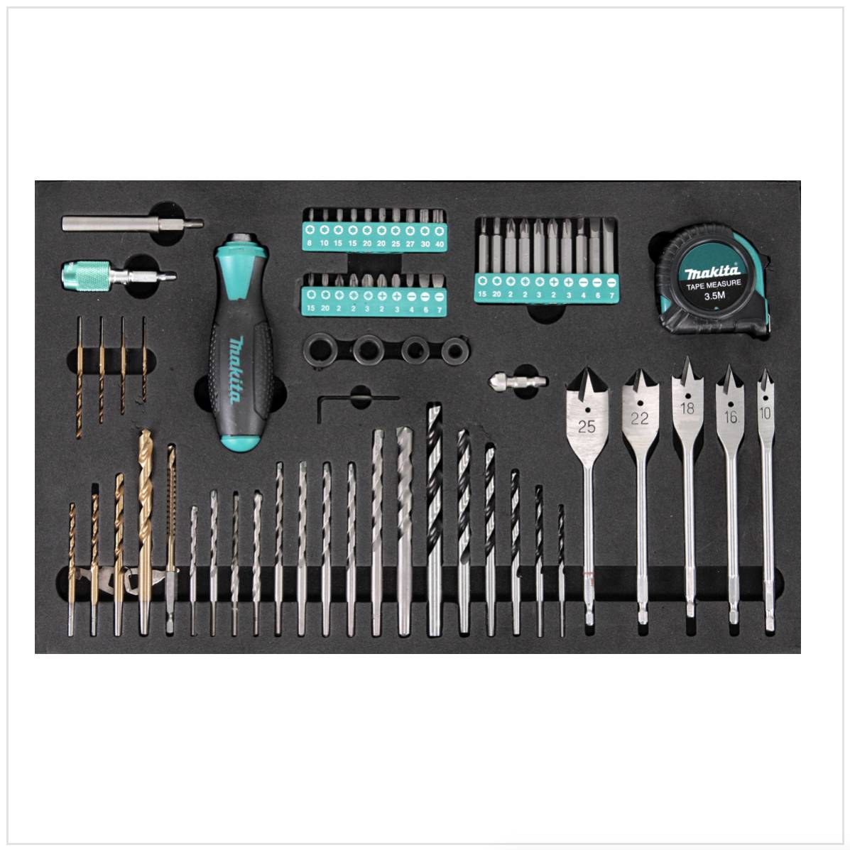 Makita P-90261 Pro XL - Großes 70-teiliges Bit, Bohrer und Zubehör Set