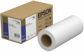 Epson Großformatdrucker-Papierolle mit Verpackungskarton, dargestellt als Produktbild.