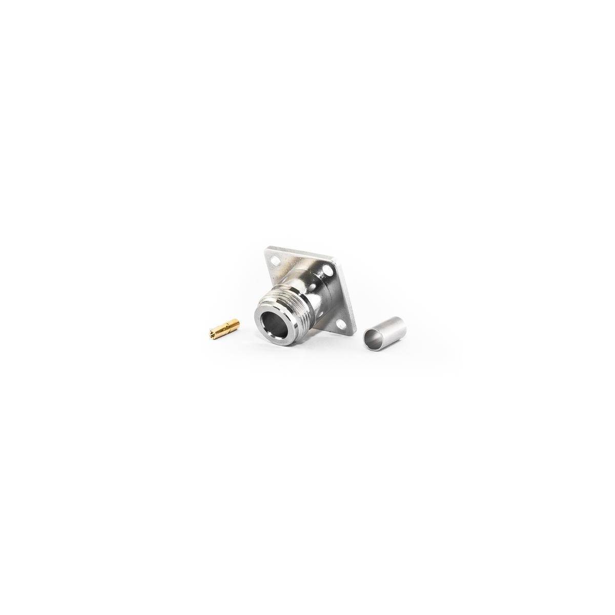 N-Einbaubuchse 4-Loch für HDF200 Kabel, Crimp Version