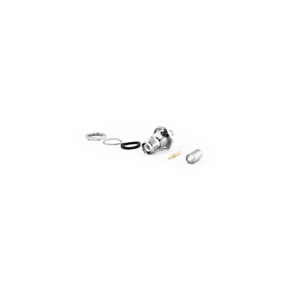 RP-TNC-Einbaubuchse für H155 Kabel, Crimp Version