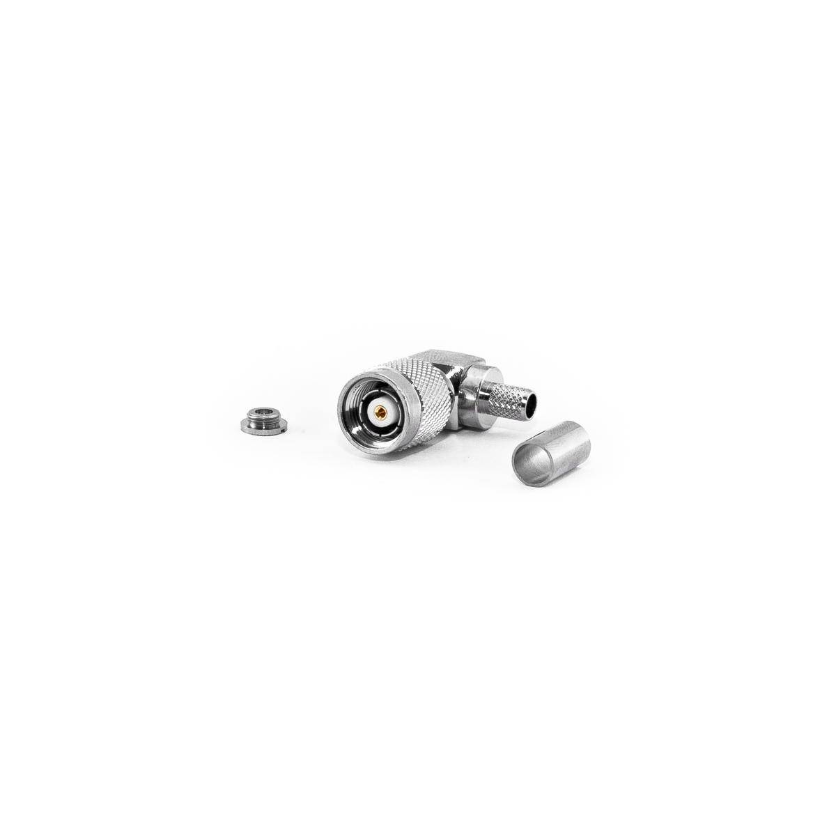 RP-TNC 90°-Winkelstecker für H155-Kabel, Crimp-Version