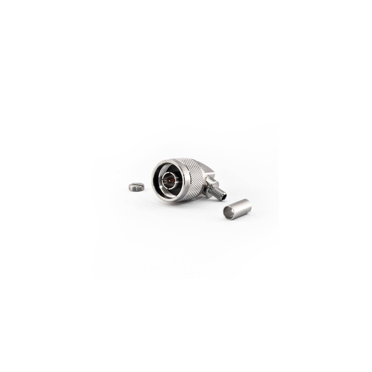 N-Stecker gewinkelt 90° für HDF200 Kabel, Crimp Version