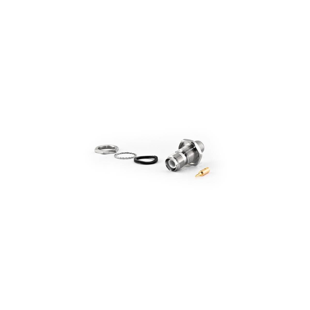 RP-TNC-Einbaubuchse für HDF400 Kabel, Crimp Version