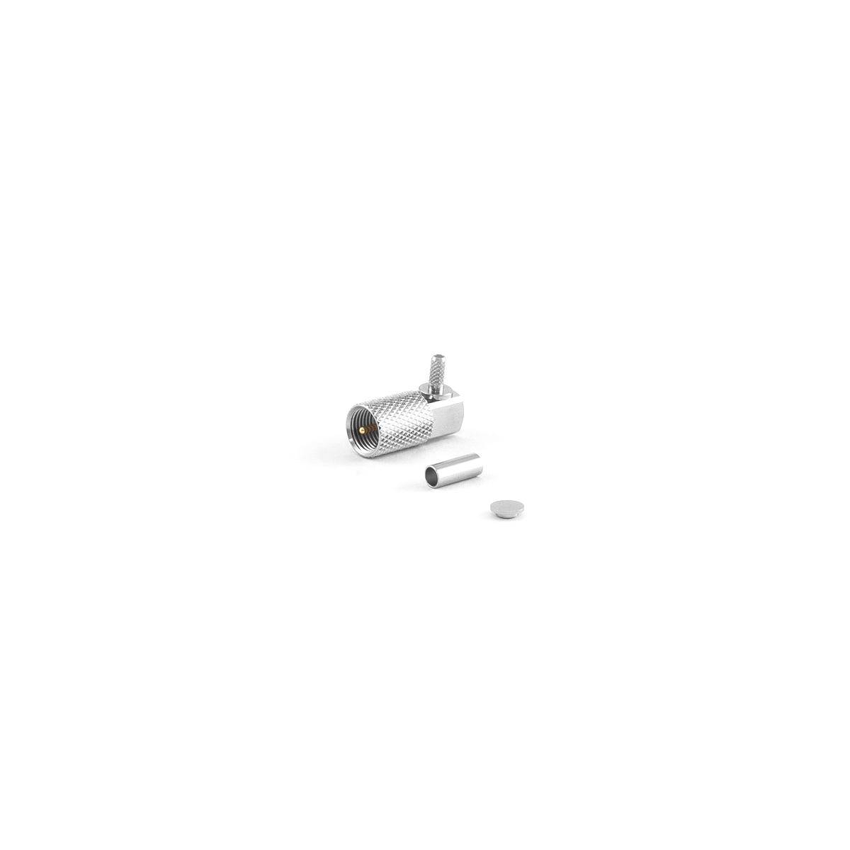 FME-Stecker, gewinkelt 90° für RG174 Kabel, Crimp Version