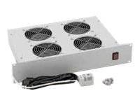 TRITON RAB-CH-X02-A1 - Rack-Lüftereinsatz - mit 4 Lüfter, Thermostat - Wechselstrom 220 V - Schwarz, RAL 9005 - 2U -