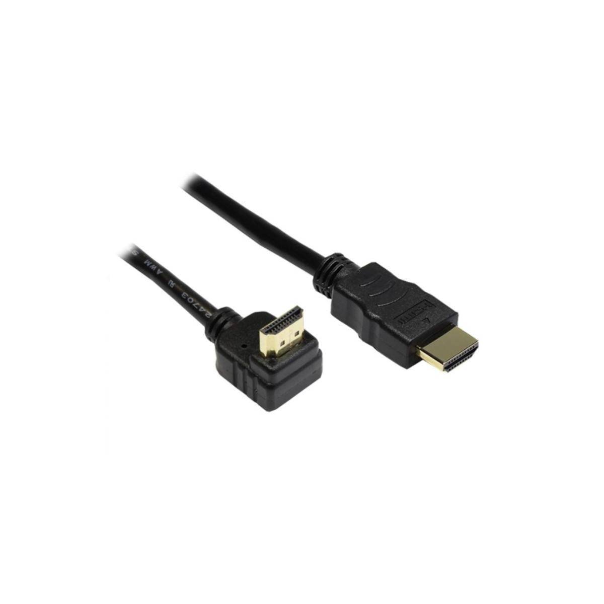 High-Speed-HDMI-Kabel mit Ethernet, Winkelstecker oben, 2 m