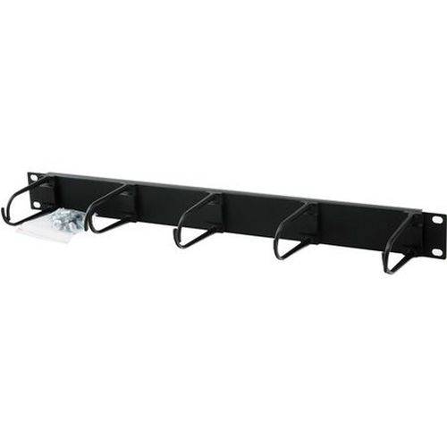 Triton 19" Kabelführungsleiste 1 HE, 5x Kunststoffbügel 40 x 80 mm, schwarz RAL 9005