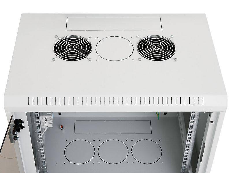 Triton 48,3cm (19) Wandgehäuse 12HE 1-teilig T595 mit Lüfterausschnitt Lichtgrau