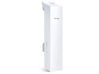 Weißer an der Wand montierter Wi-Fi-Zugangspunkt von TP-Link mit schlankem rechteckigem Design und kleiner Statusleuchte.